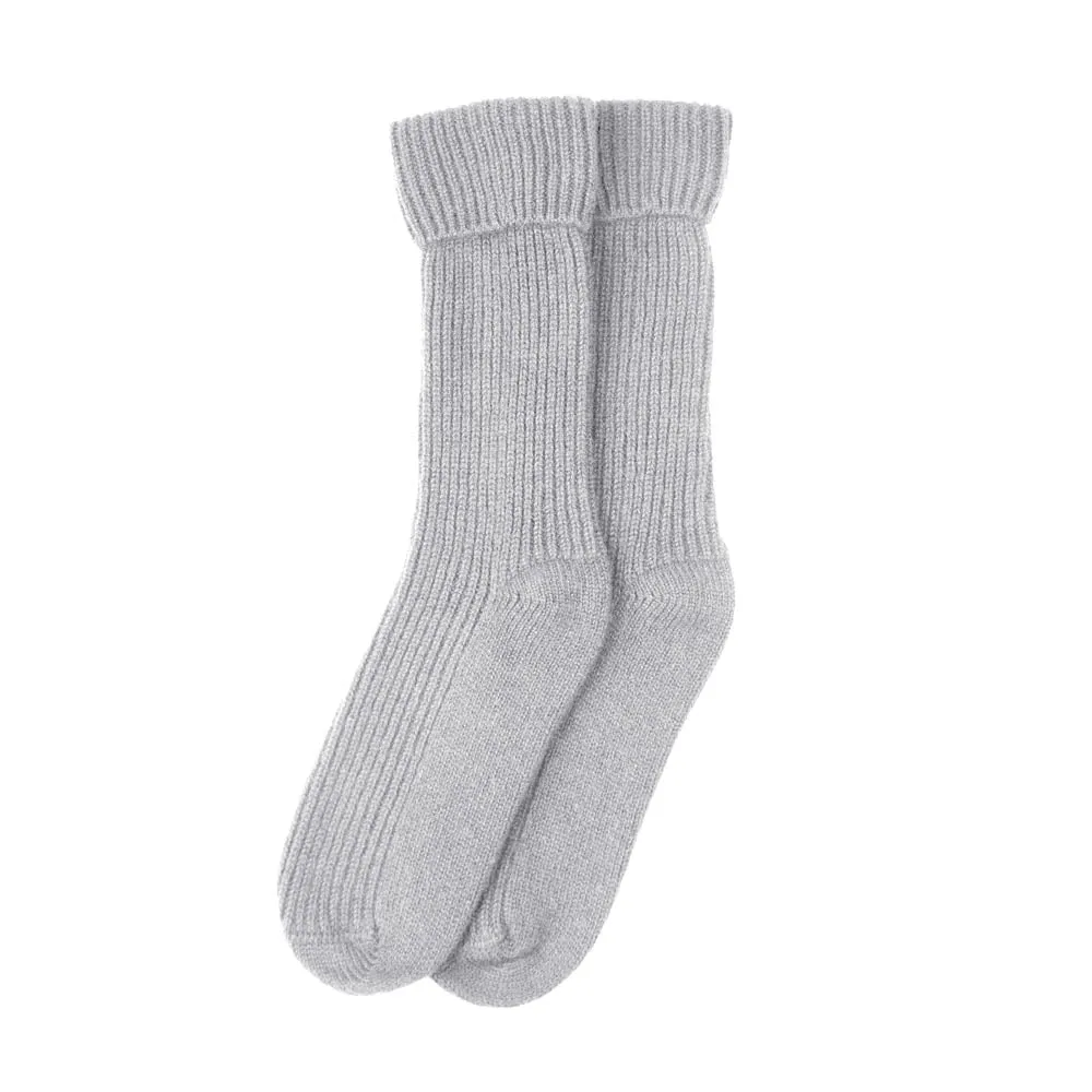 100% Cashmere Ribbed Bed Sock