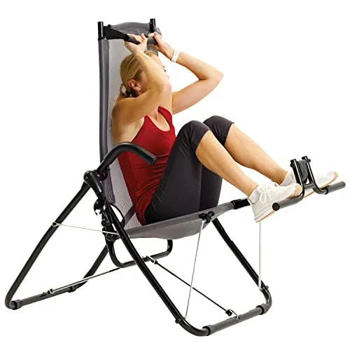 Ab Chair by Aztra, Abdominal Exercise Chair, Core Strengthening Chair, Ab Sculpting Crunch Machine, Easy to Use, Lightweight and Foldable Design, Inversion Therapy for Back Relief, Moisture Wicking Material