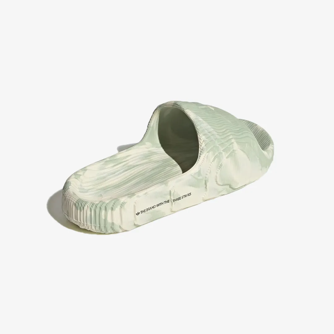 Adidas Originals | ADILETTE 22 SLIDES  { CREAM WHITE/LINEN GREEN