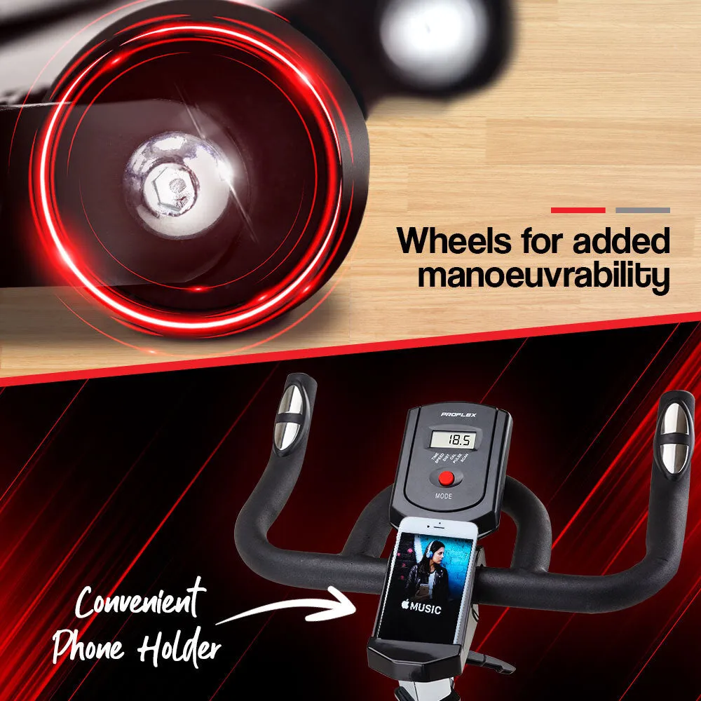 Adjustable Spin Bike with 13kg Flywheel & LCD - Proflex