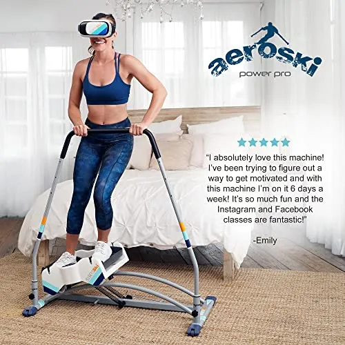 Aeroski Power Pro Home Fitness, The Most Fun Cardio Machine for a Total-Body Workout. Low Impact Plyometric Training. Free Fitness App, Coach-Led Live Classes and Virtual Reality Goggles.