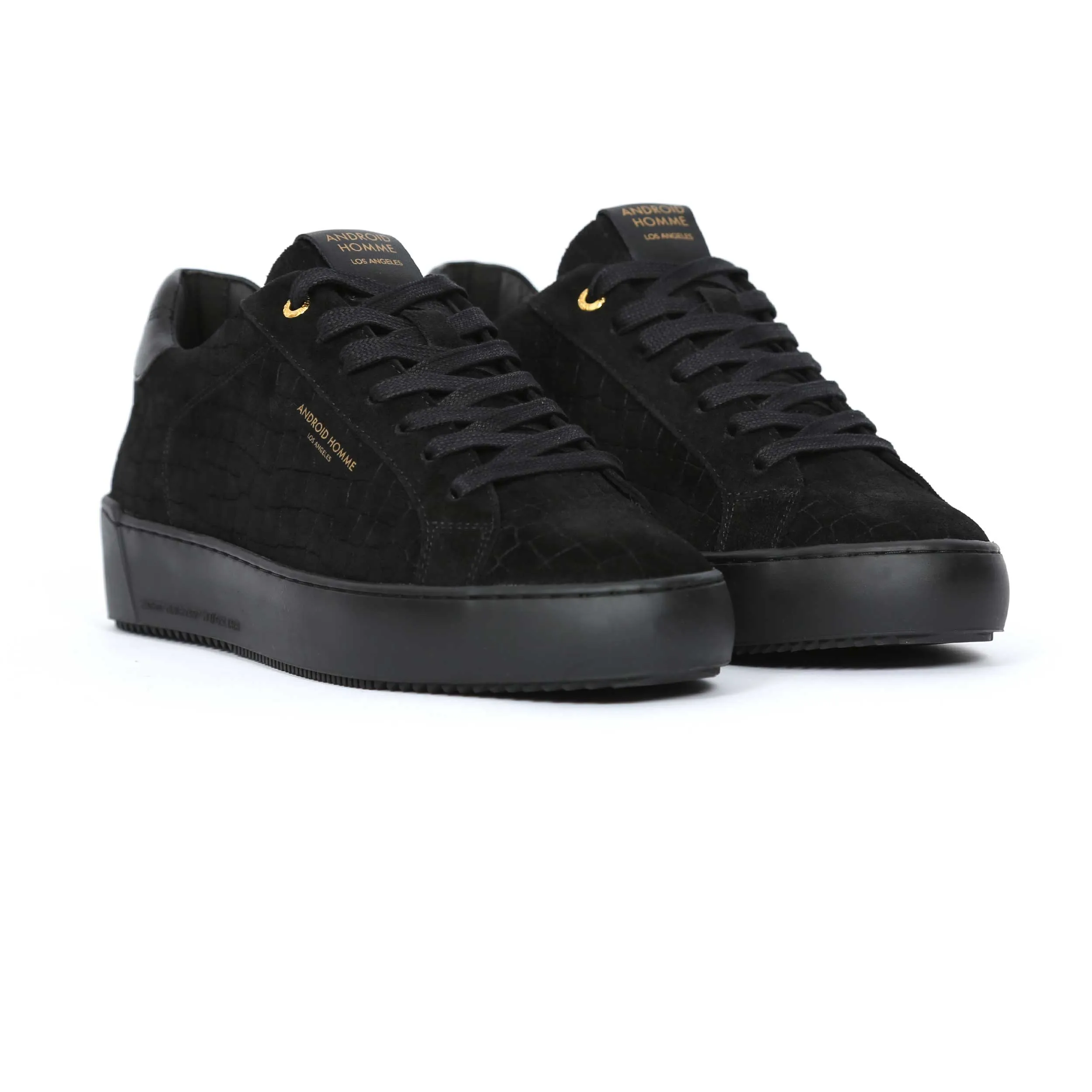 Android Homme Zuma Trainer in Caiman Croc Black