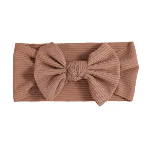 Baby Textured Single Soft Bow Knot Headband — Nutmeg