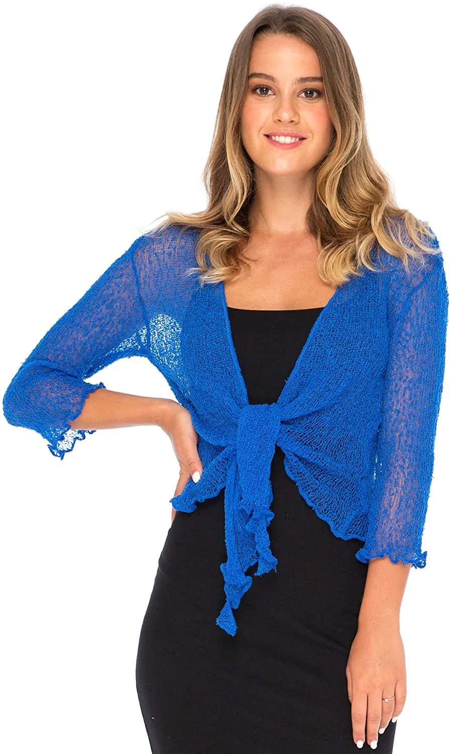 Back From Bali Womens Sheer Shrug Cardigan Lightweight Knit