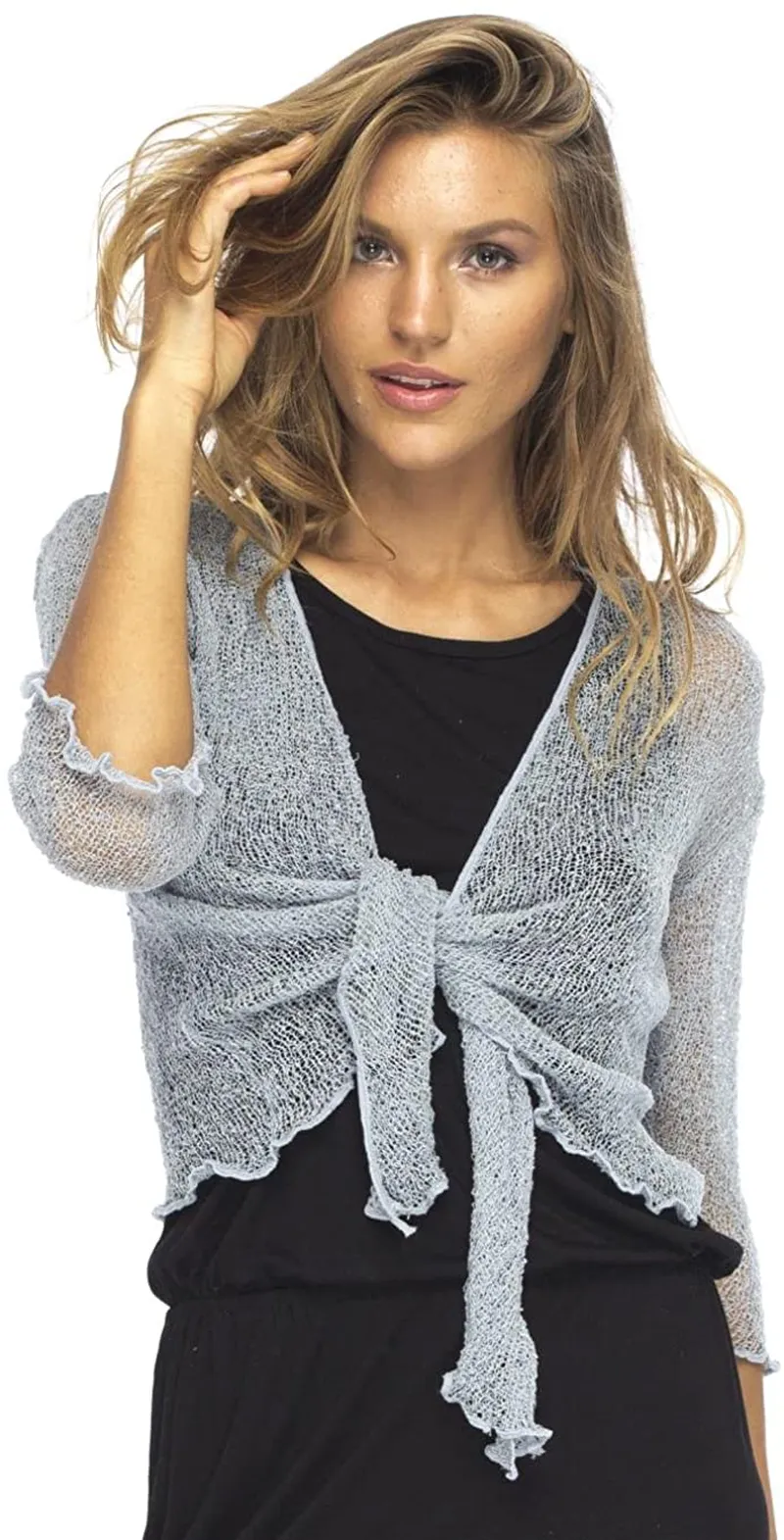 Back From Bali Womens Sheer Shrug Cardigan Lightweight Knit