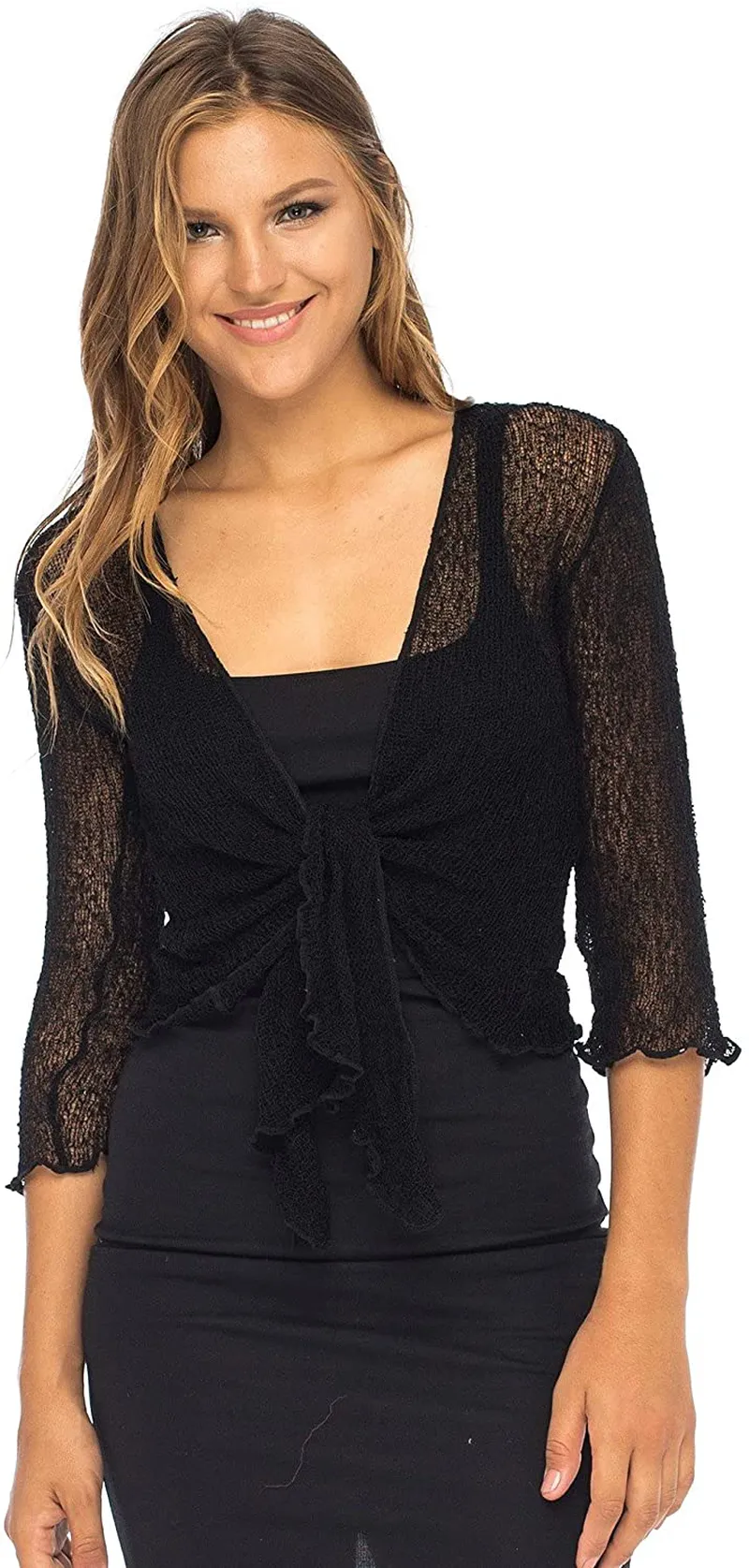 Back From Bali Womens Sheer Shrug Cardigan Lightweight Knit