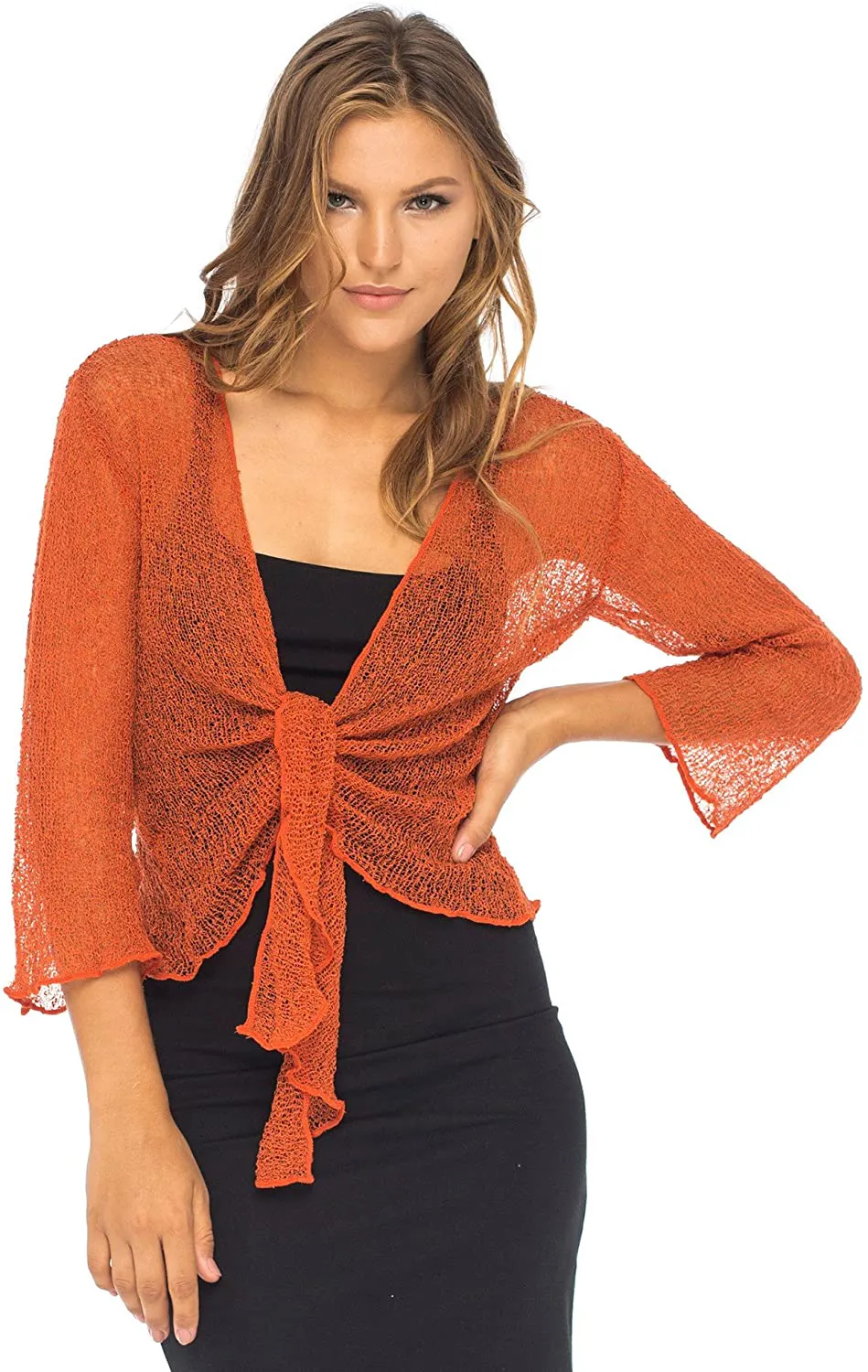 Back From Bali Womens Sheer Shrug Cardigan Lightweight Knit