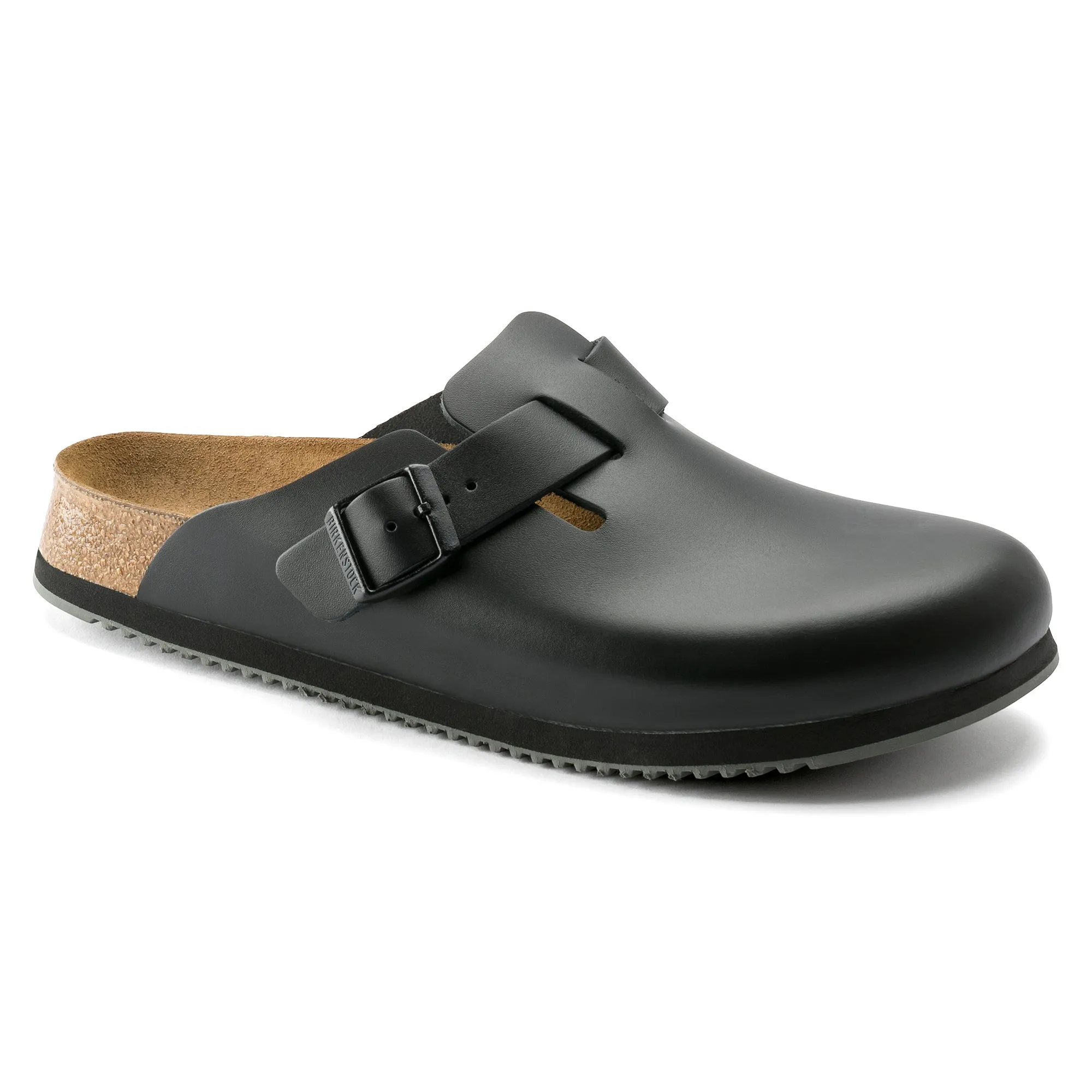 Birkenstock Boston Super Grip Leather Color: Black