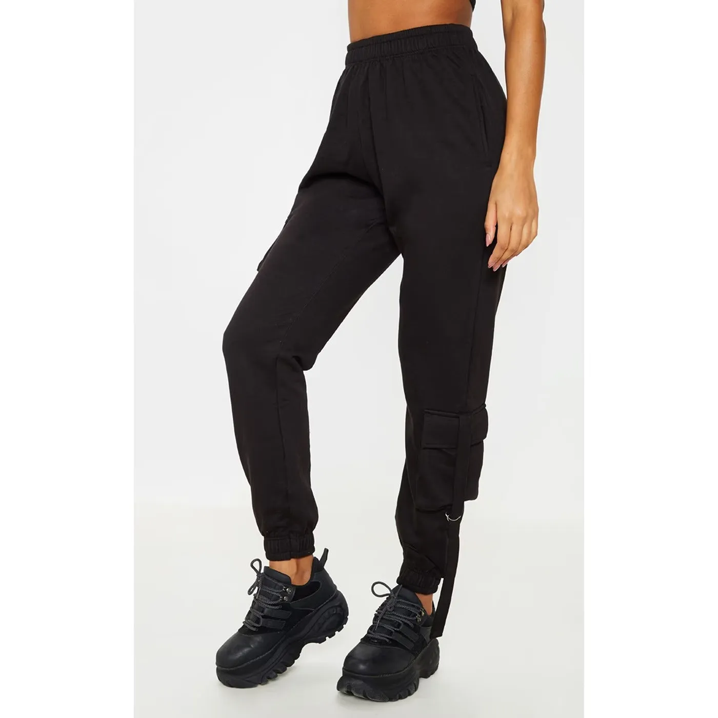 Black Cargo Casual Joggers