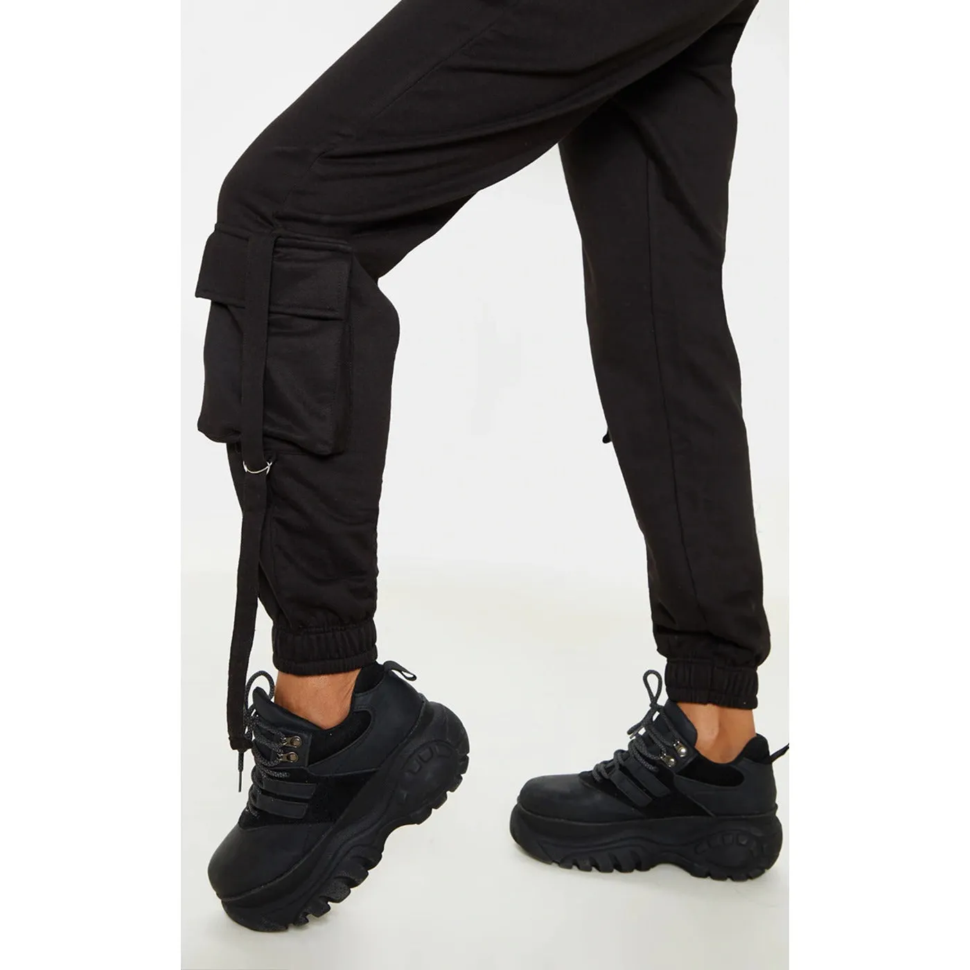 Black Cargo Casual Joggers