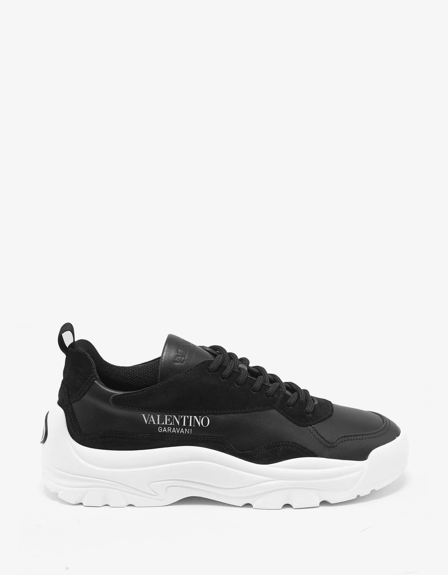 Black Gumboy Calf & Suede Leather Trainers -