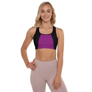 Black Purple Padded Sports Bra