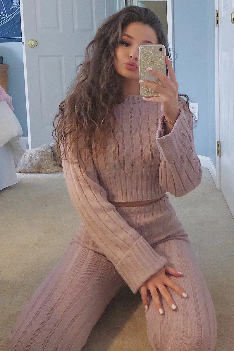 Blush Chunky Knit Loungewear Set - Wynter