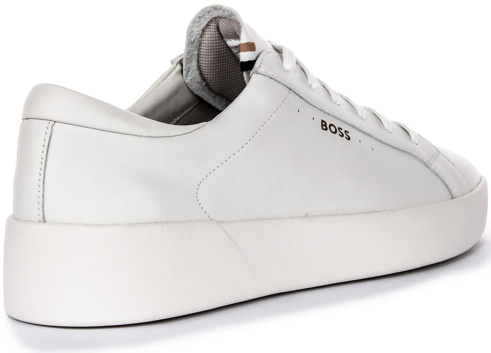 Boss Belwar Tennis Leather In White For Men