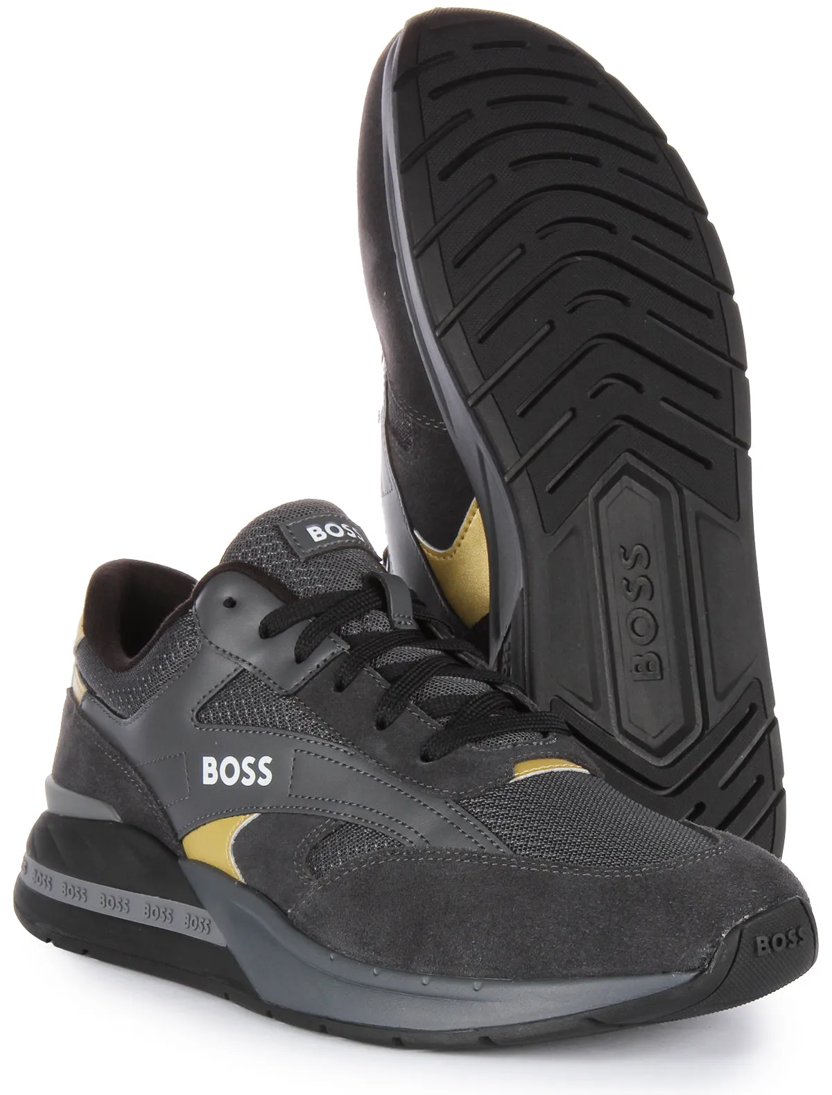 Boss Kurt Runner Sdme In Black Gold For Men