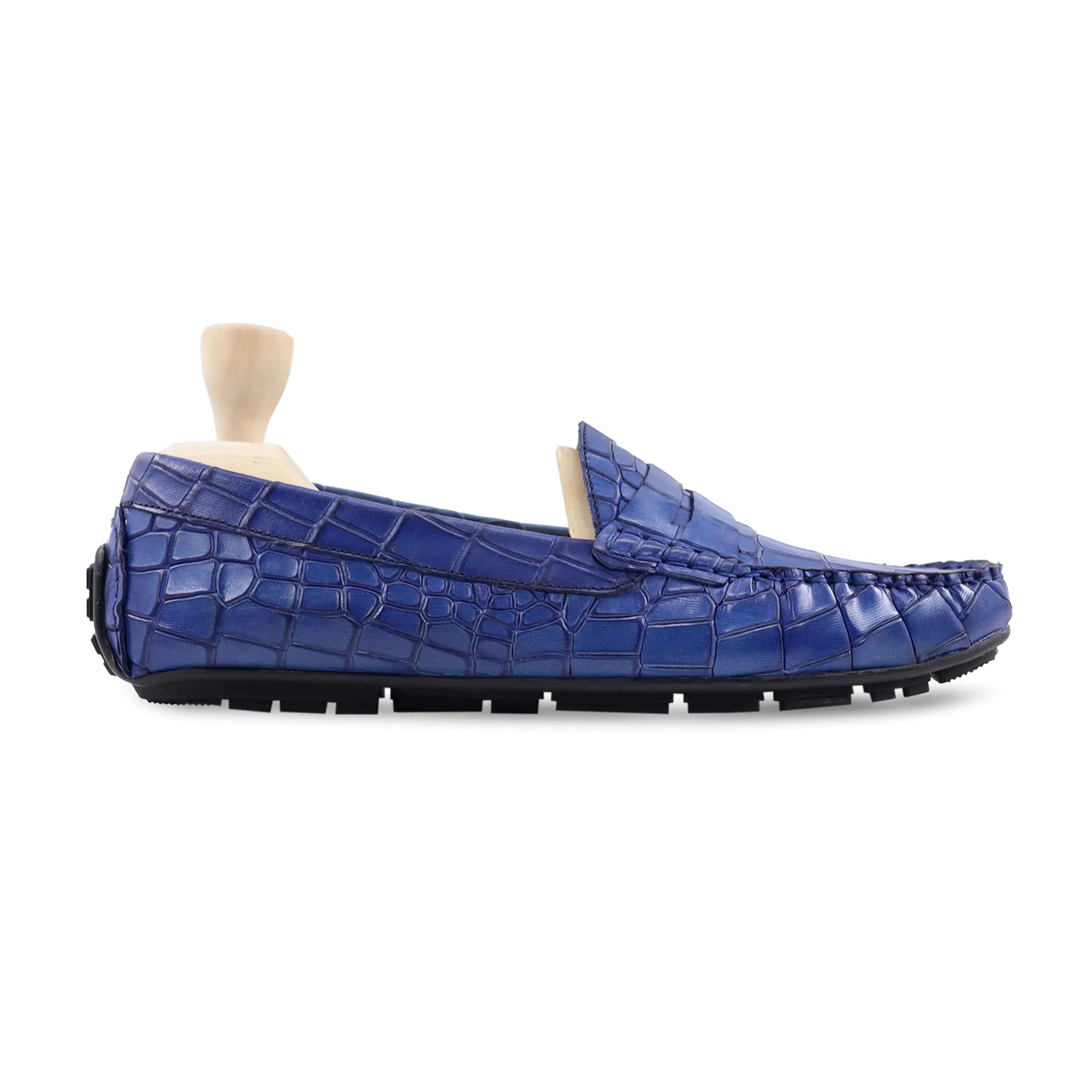 Botan - Men's Blue Calf leather Driver Shoe