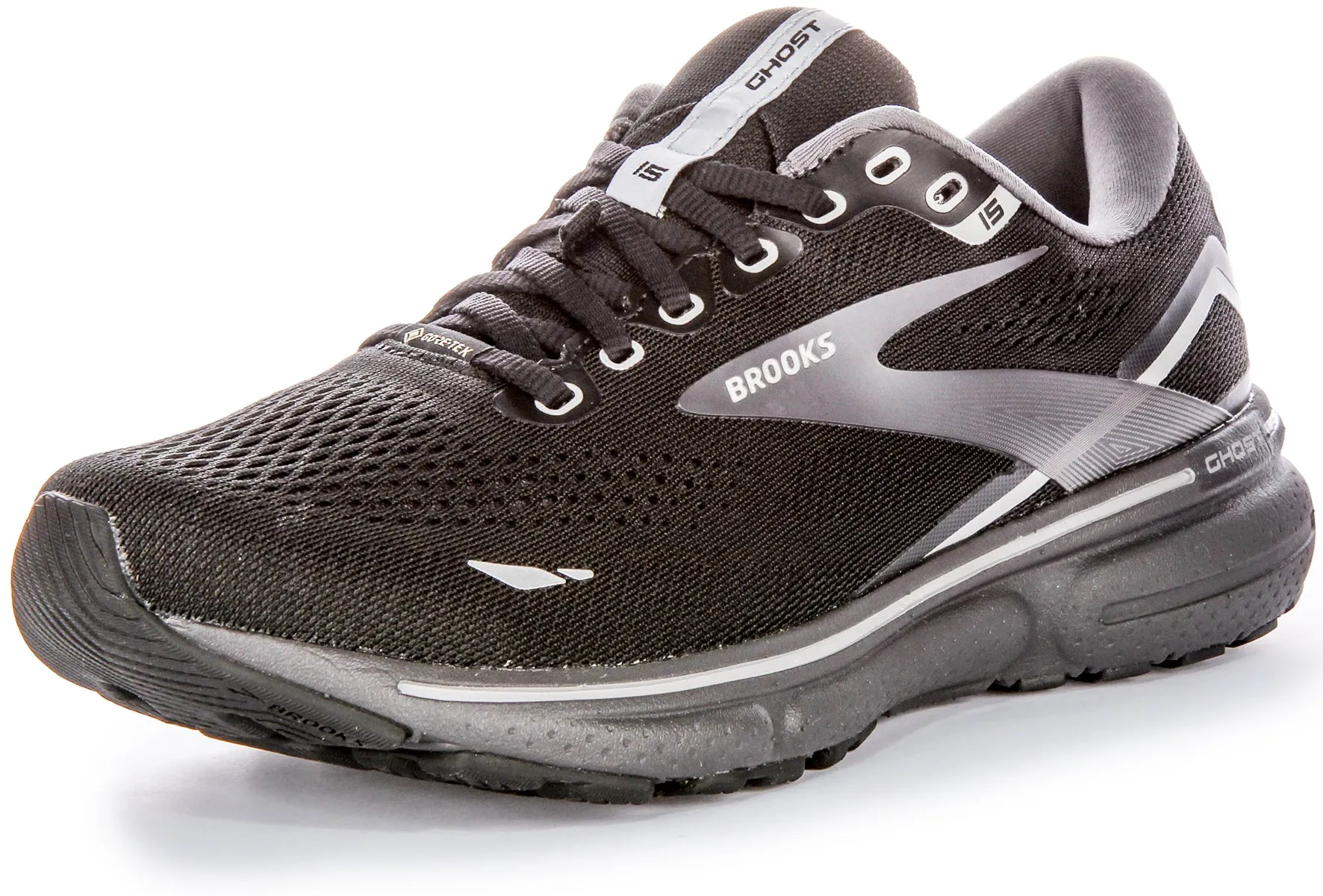 Brooks Ghost 15 GTX In Black For Men | Medium Fit