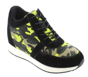 CALTO - H2244 - 3.2 Inches Taller (Camo Black/Yellow Canvas) - Lightweight