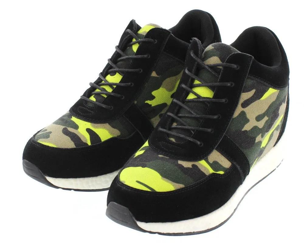 CALTO - H2244 - 3.2 Inches Taller (Camo Black/Yellow Canvas) - Lightweight