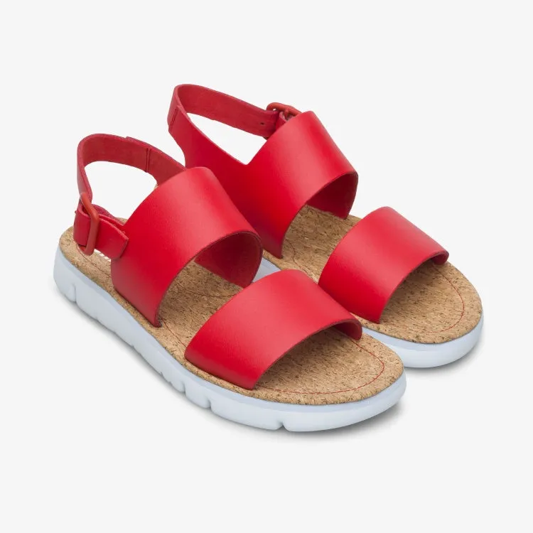 Camper Sandal: Red Leather