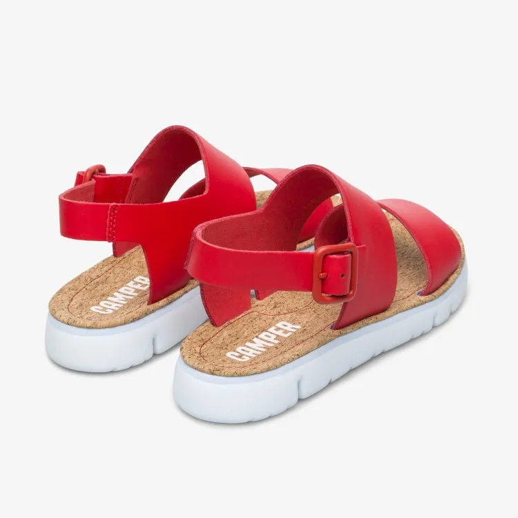 Camper Sandal: Red Leather