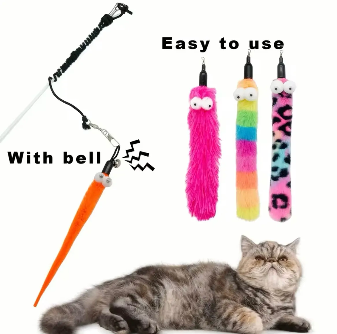 Cat Toy Wand with 8 Toy Attachments