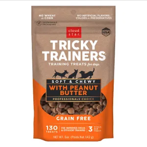 Cloud Star Tricky Trainers, Soft & Chewy, Grain Free Dog Treats, Peanut Butter