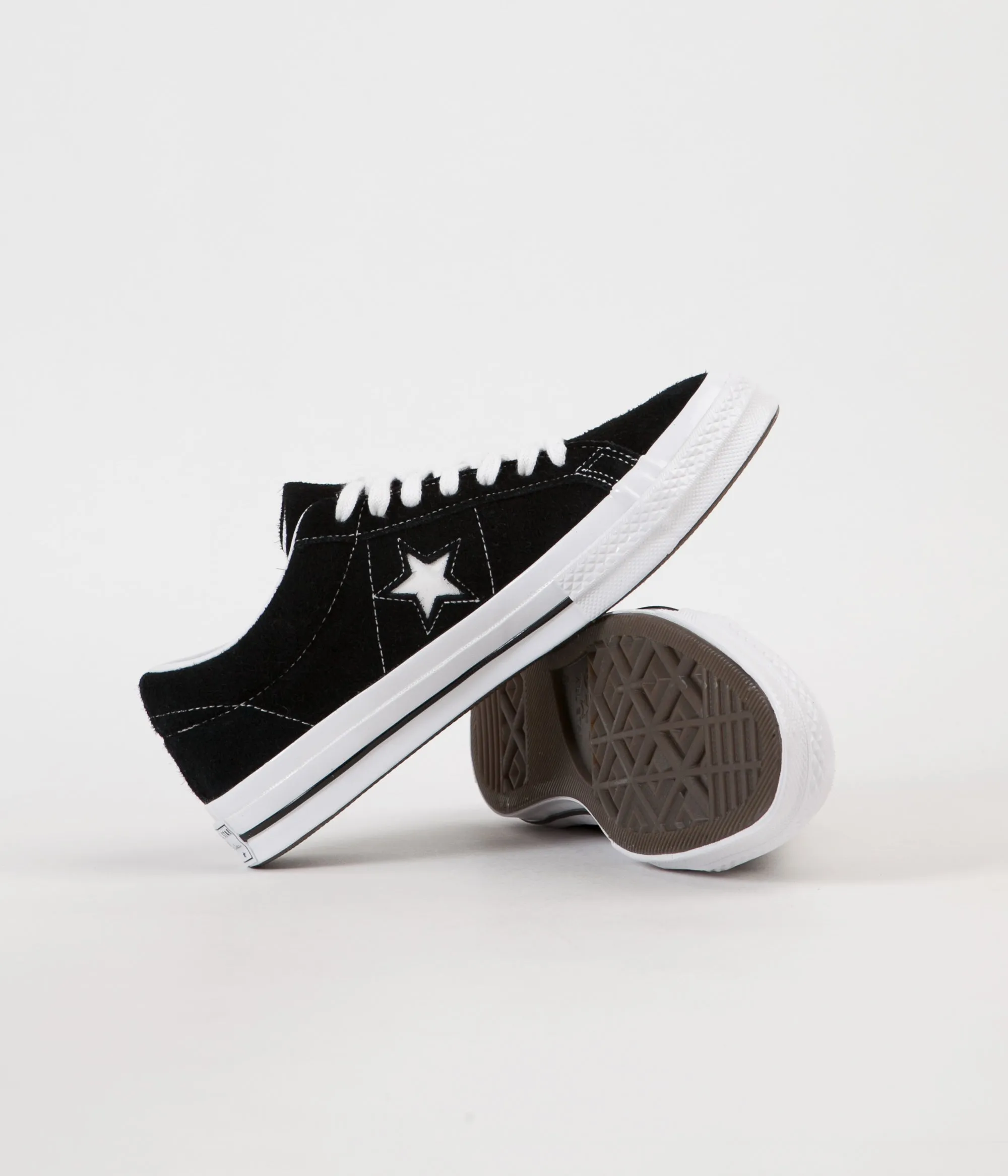 Converse One Star Ox Shoes - Black / White / White