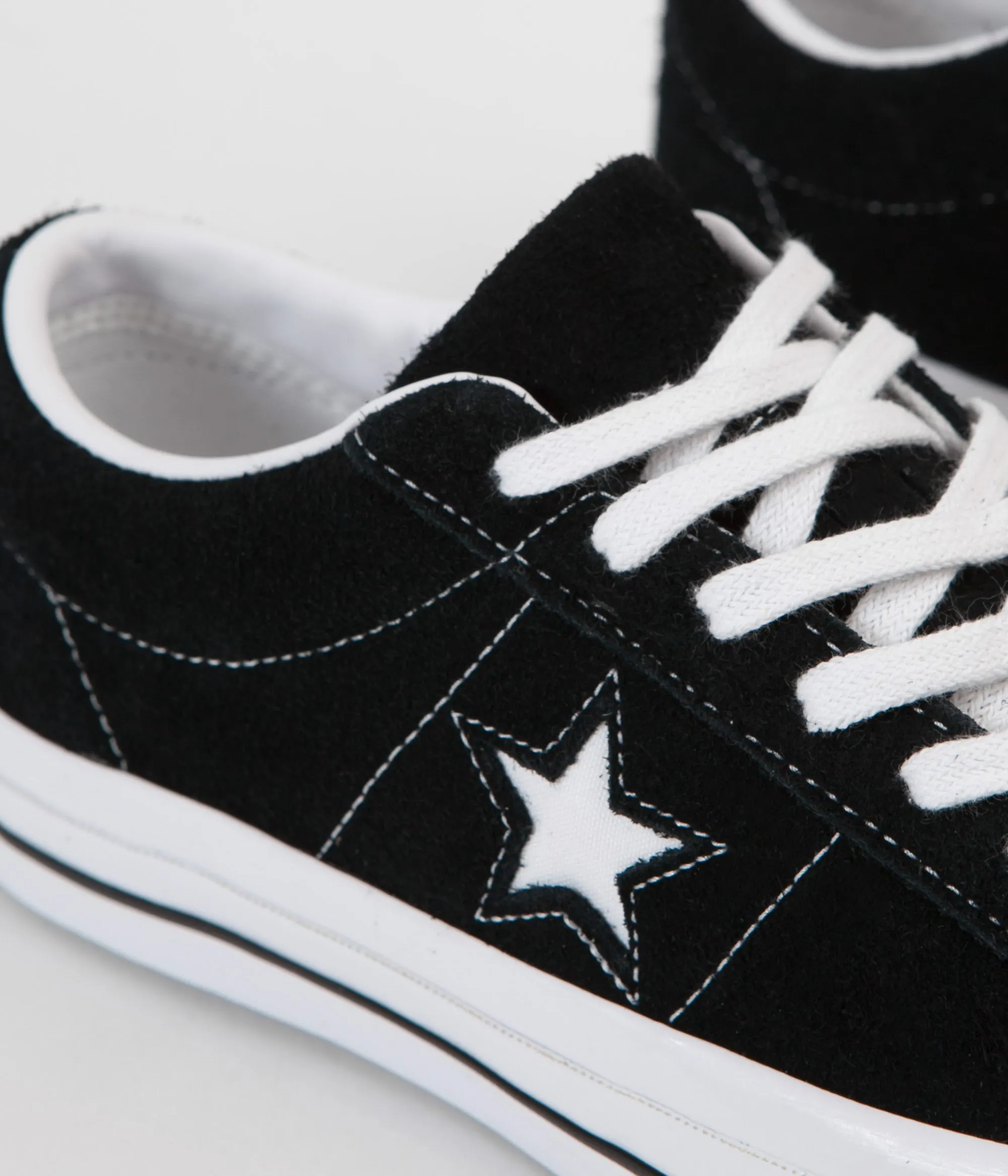 Converse One Star Ox Shoes - Black / White / White