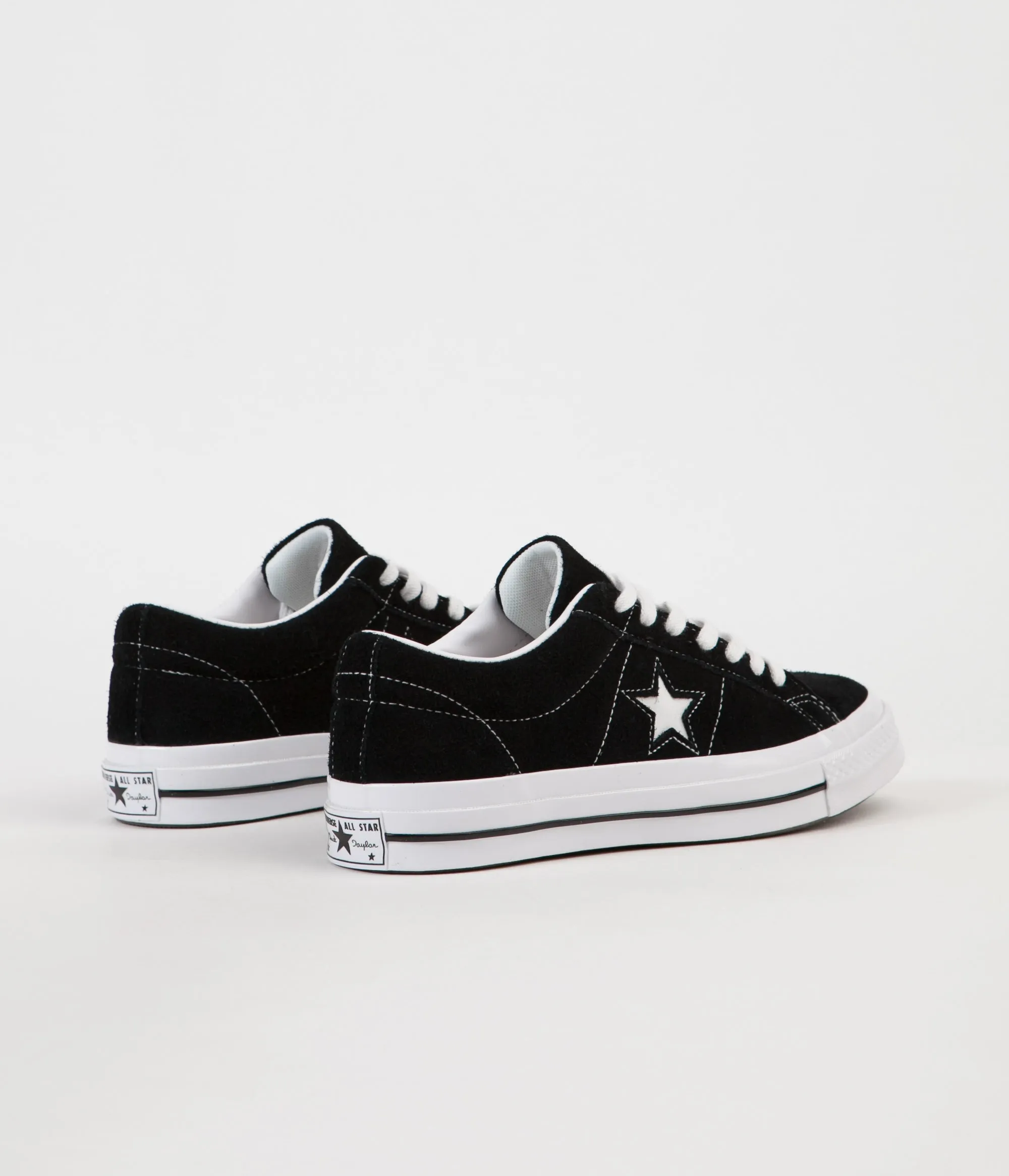 Converse One Star Ox Shoes - Black / White / White