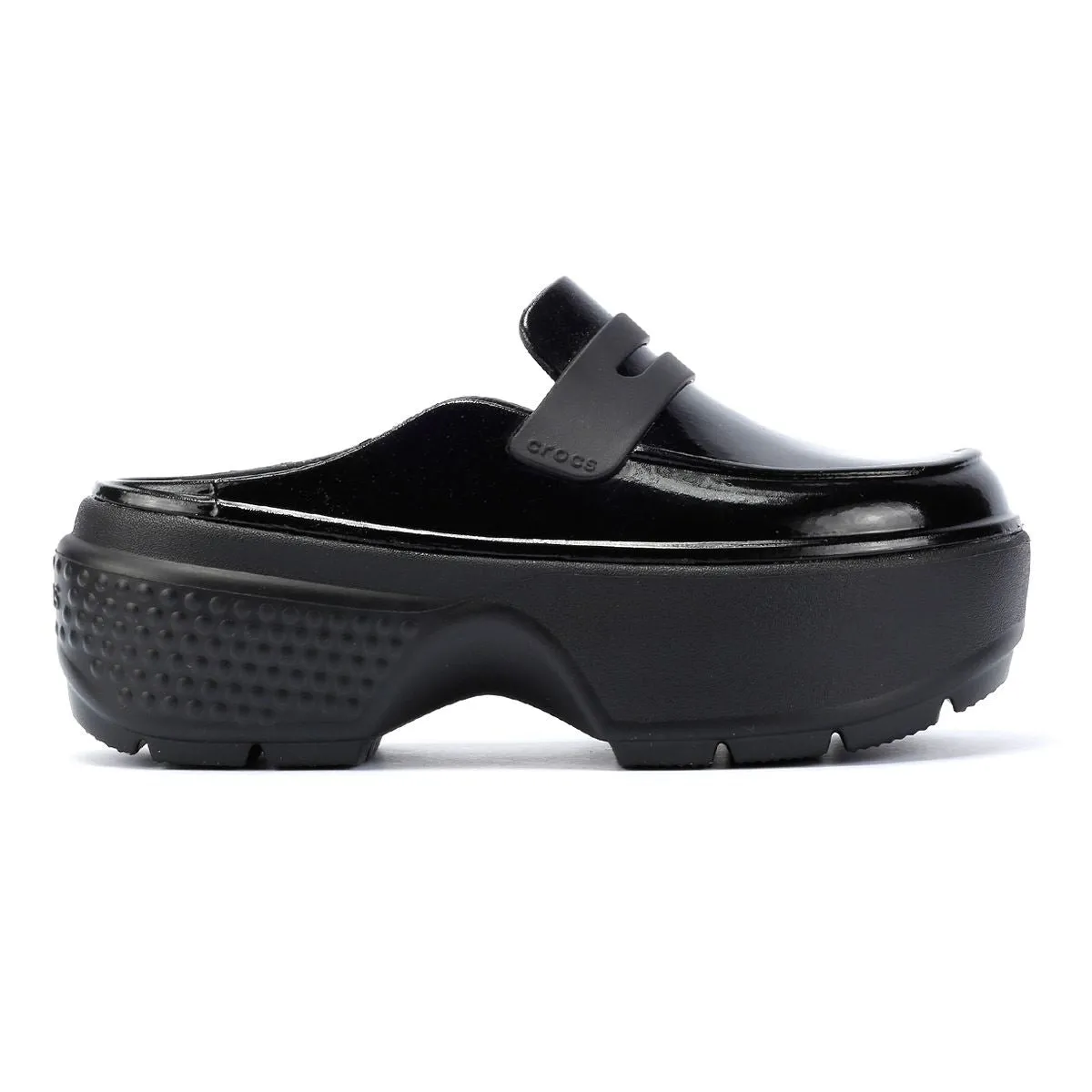 Crocs Stomp High Shine Women's Black Loafers