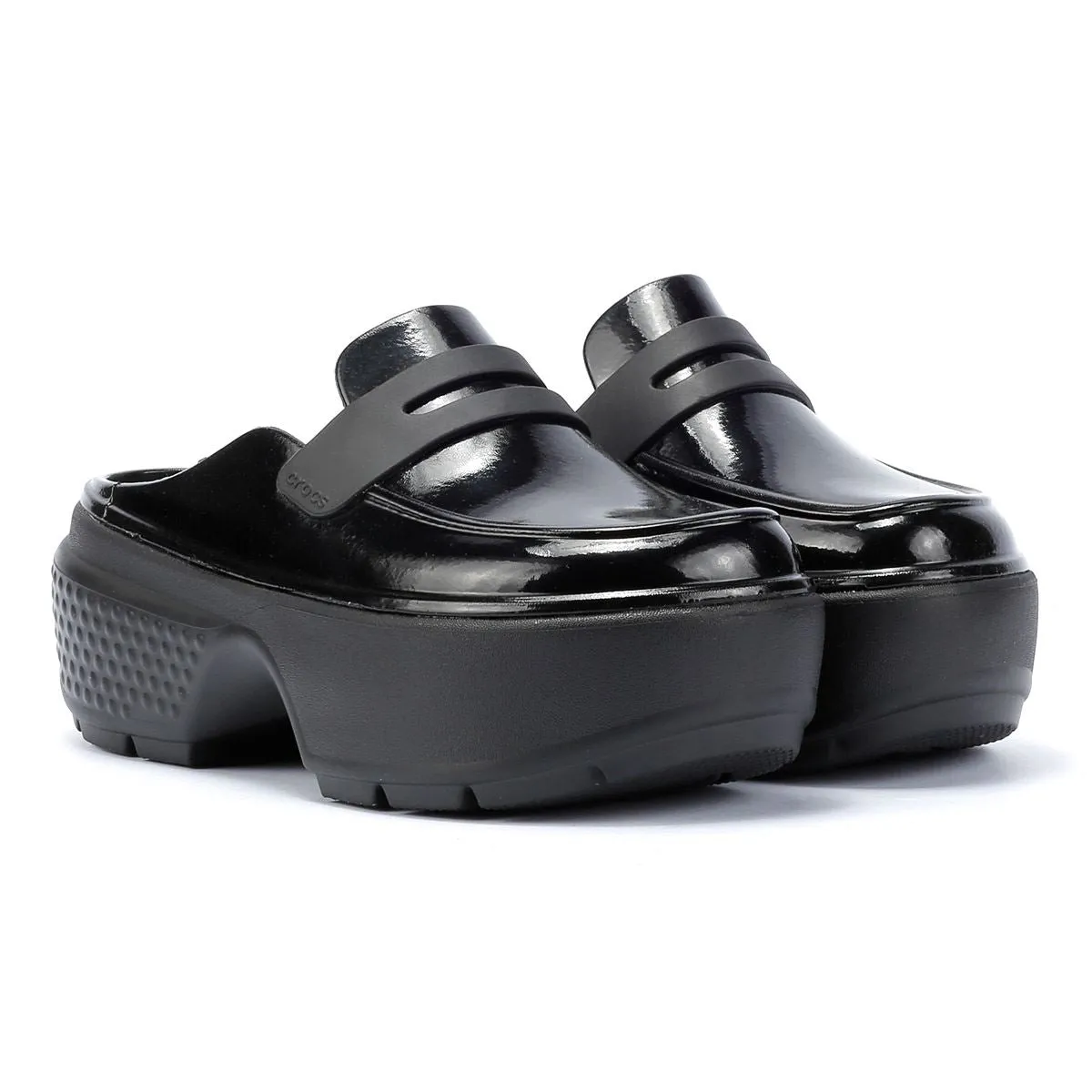 Crocs Stomp High Shine Women's Black Loafers