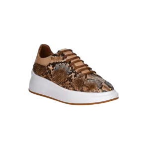 Cuadra Women's Python Brown Leather Sneakers