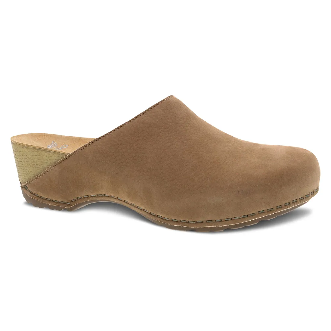 Dansko Talulah Clog in Denim Burnish & Tan Milled Nubuck