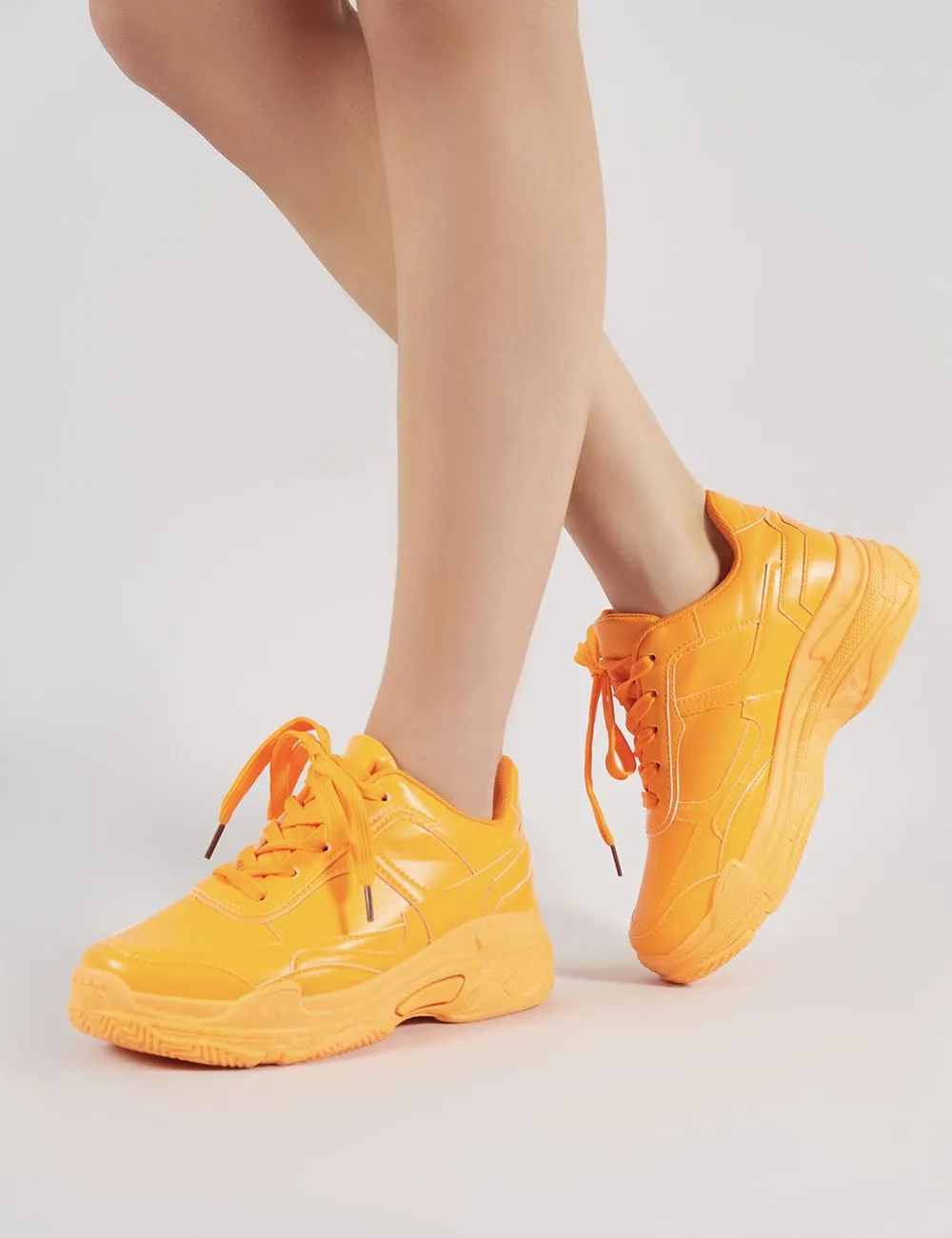 Dash Chunky Trainers in Neon Orange