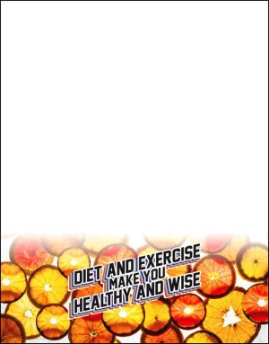 Diet and Exercise Make You Healthy And Wise Orange "Coin" Notepads Pack of 10