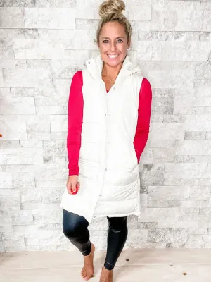 Dream Chaser Puffer Vest in Ivory (S-XL)