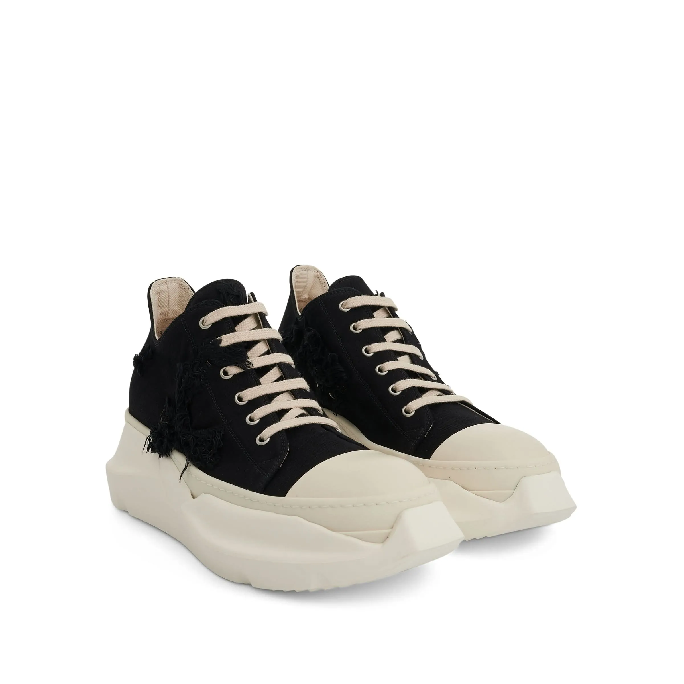 DRKSHDW Abstract Low Denim Slash Sneakers in Black/Milk