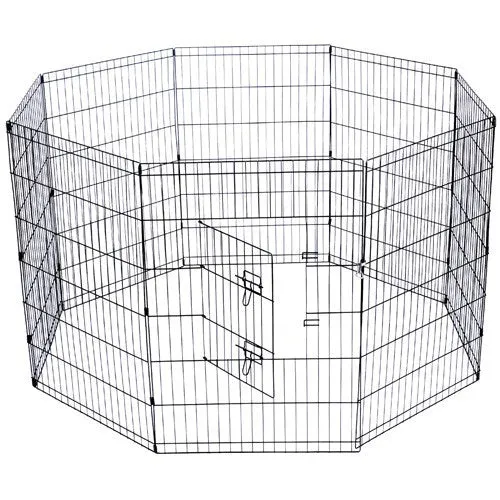 Durable 36" Multi-Configuration Pet Playpen, Steel Frame