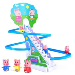 Electric Rail Stair Climbing Fun Kid Toy Set