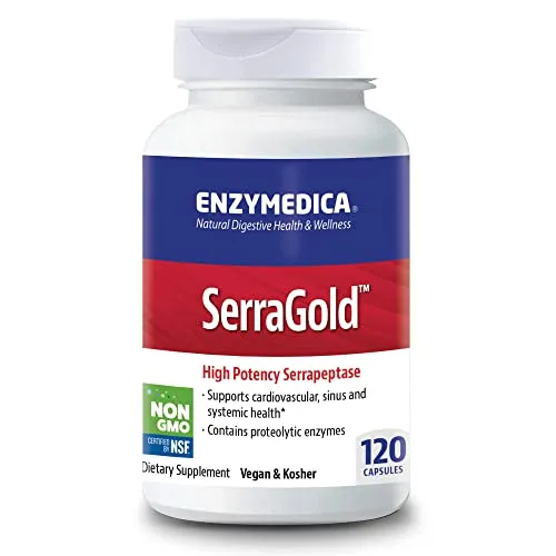 Enzymedica SerraGold Serrapeptase Enzymes 120 Capsules