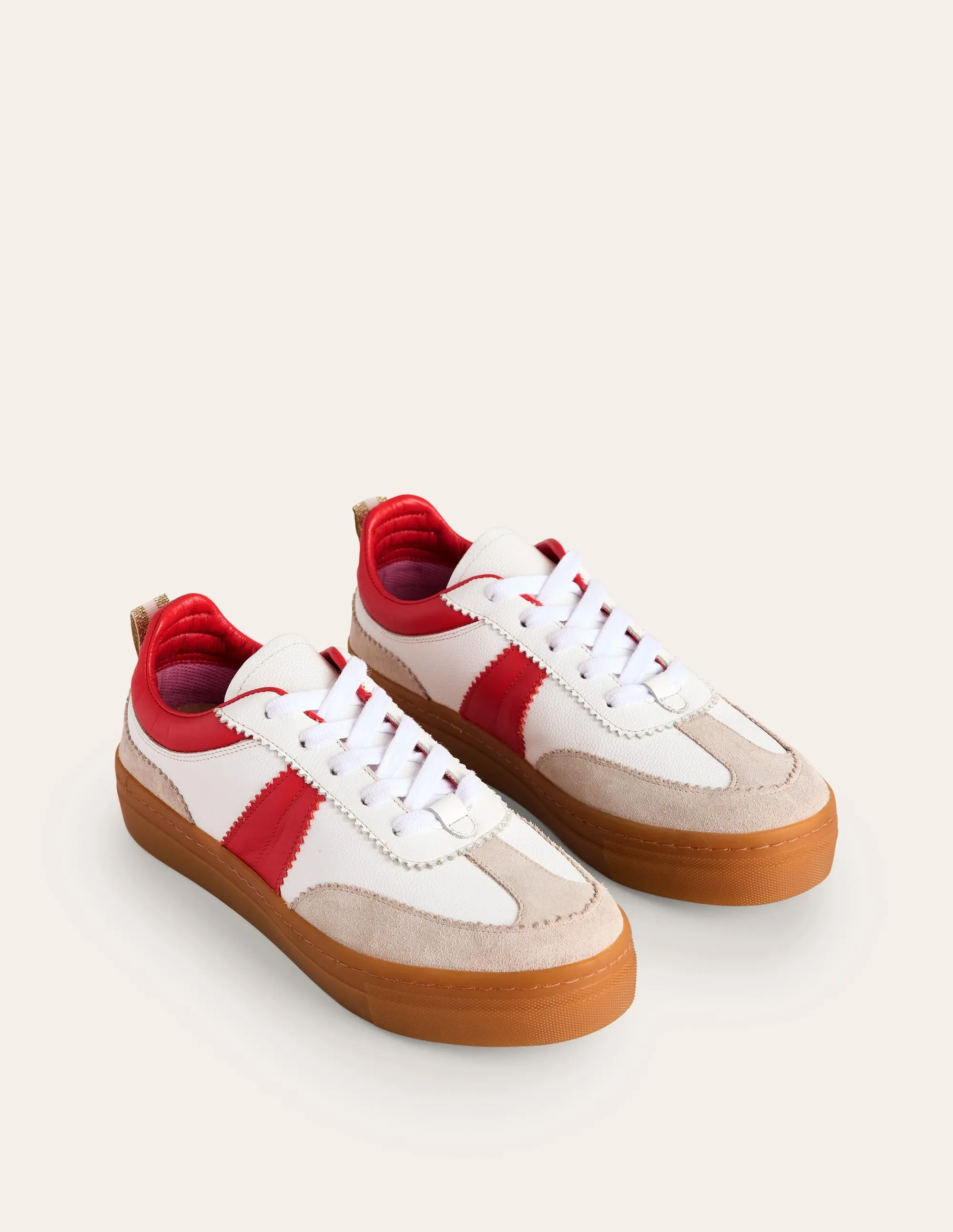 Erin Flatform Tennis Trainer-Ecru Stripe