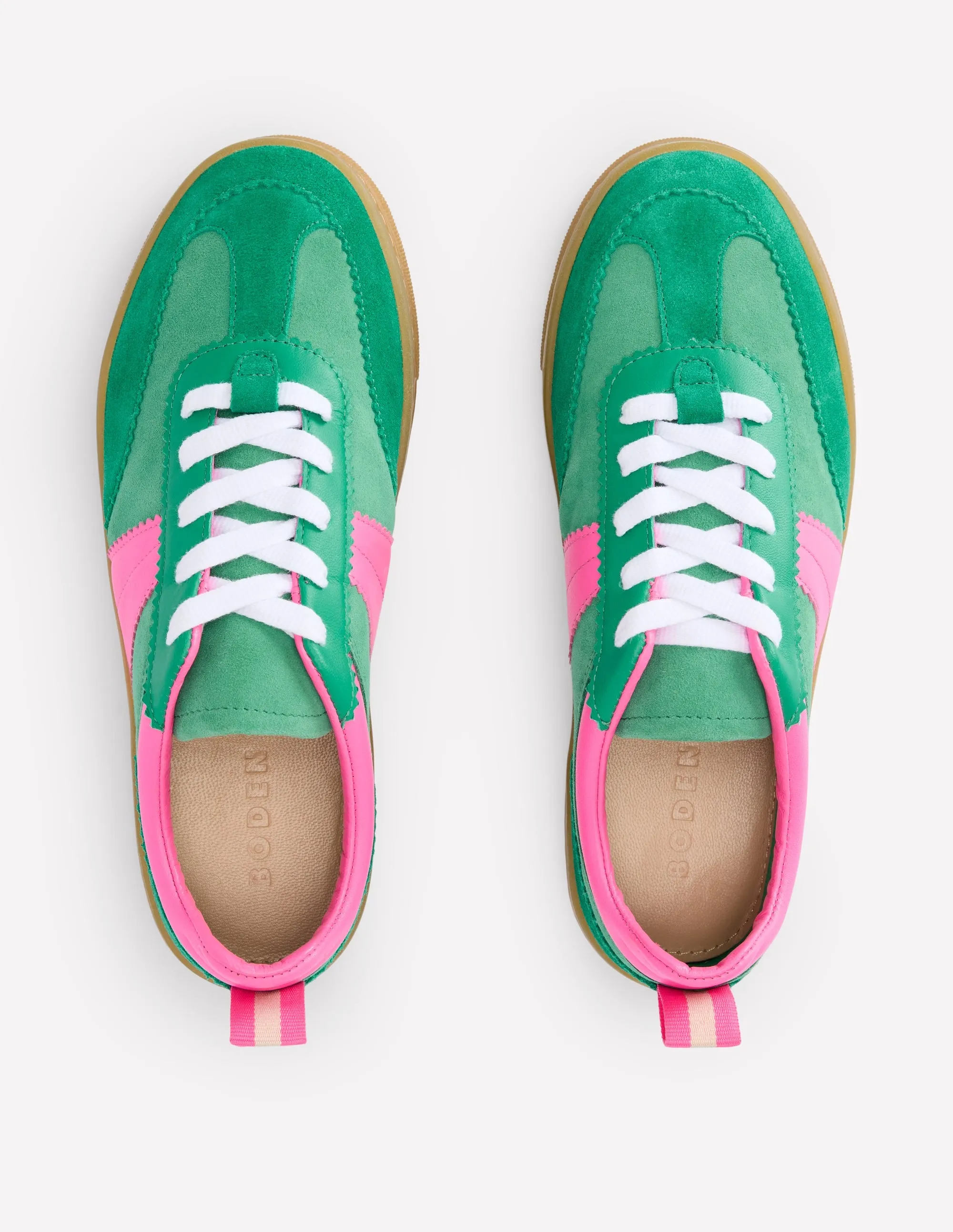 Erin Flatform Tennis Trainer-Rich Emerald/Festival Pink