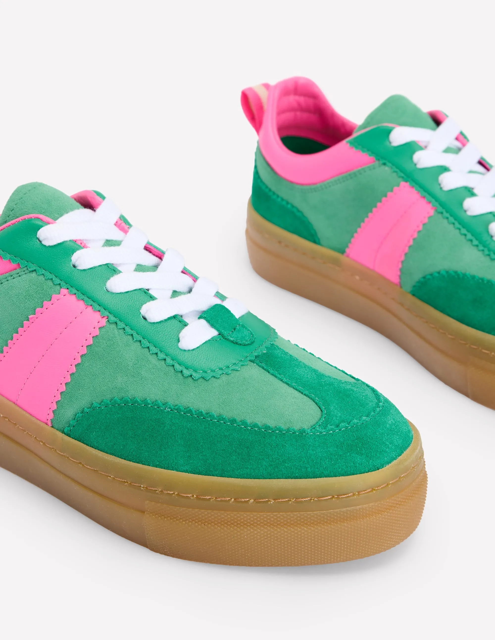 Erin Flatform Tennis Trainer-Rich Emerald/Festival Pink