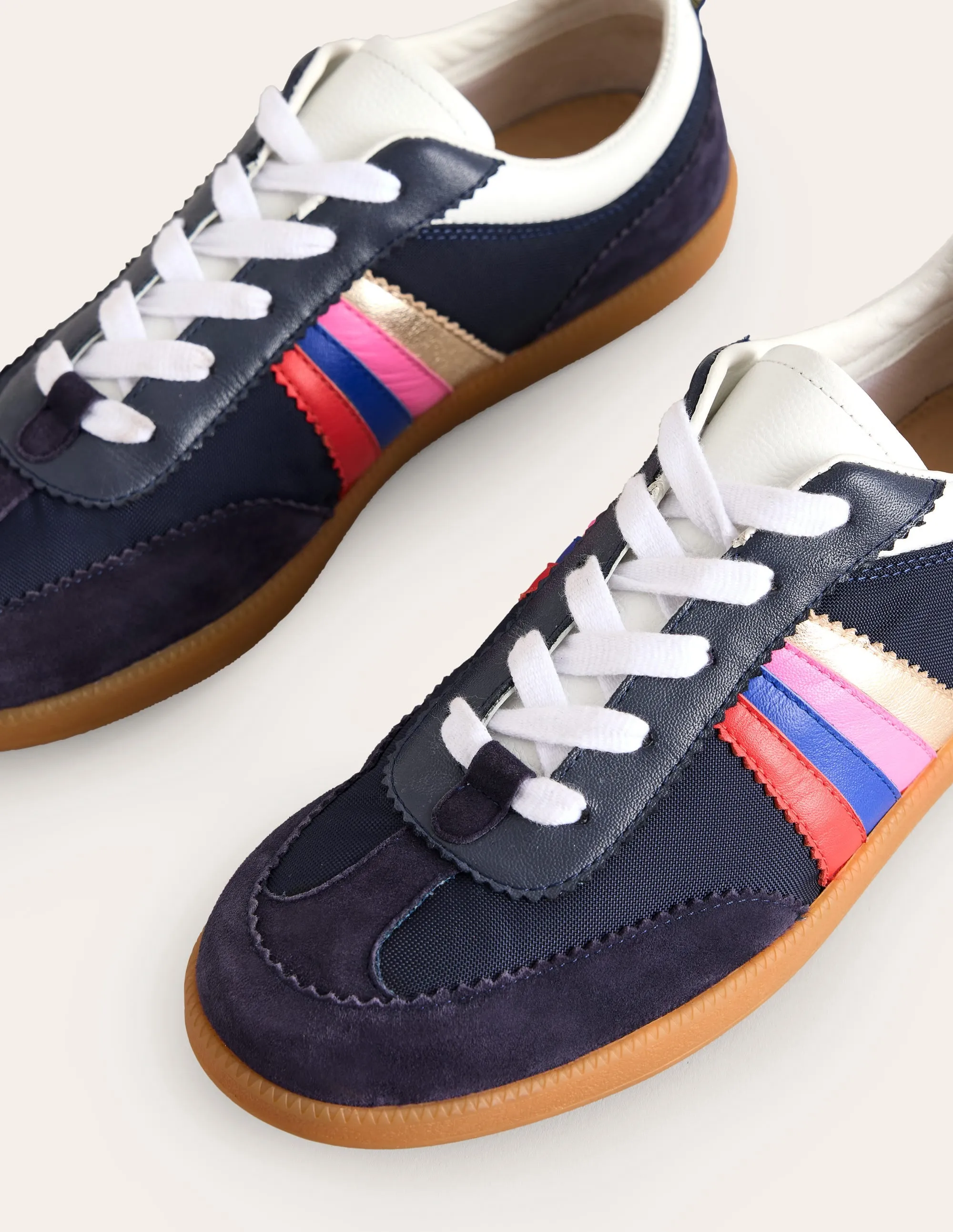 Erin Retro Tennis Trainers-Navy/Rainbow