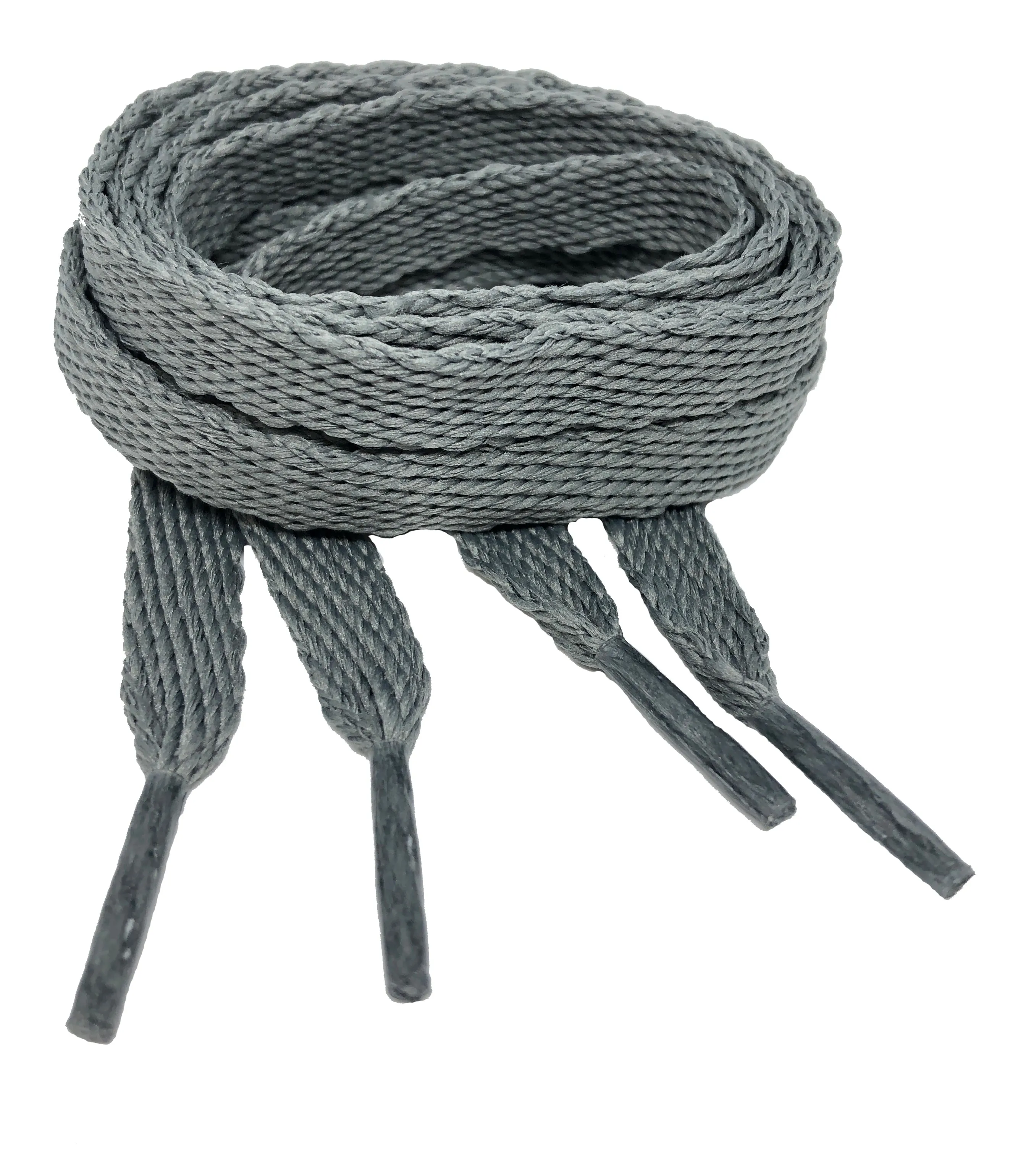 Flat Battleship Grey Shoelaces - 10mm wide