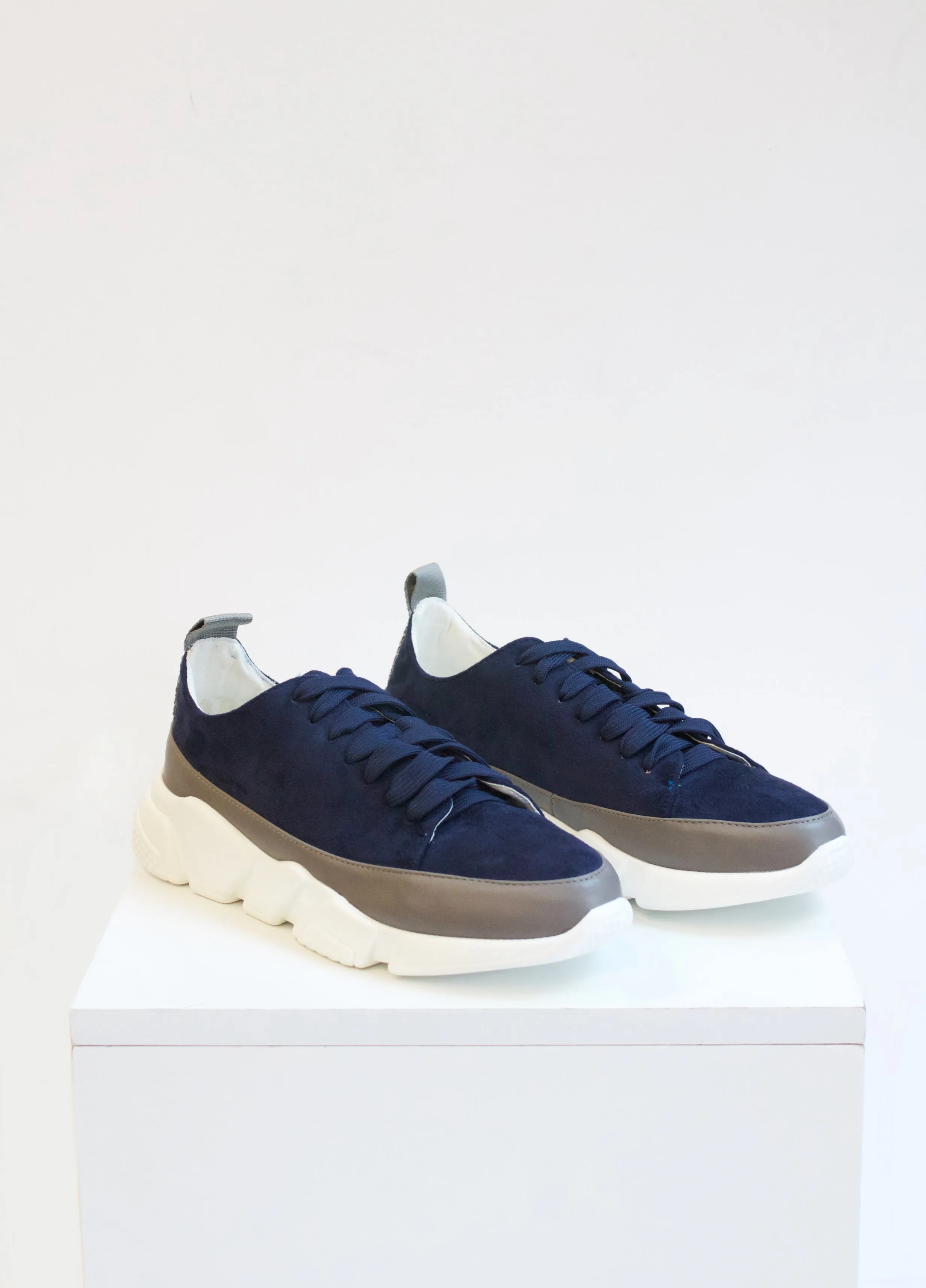 GIA Two-Tone Navy and Grey Sneaker