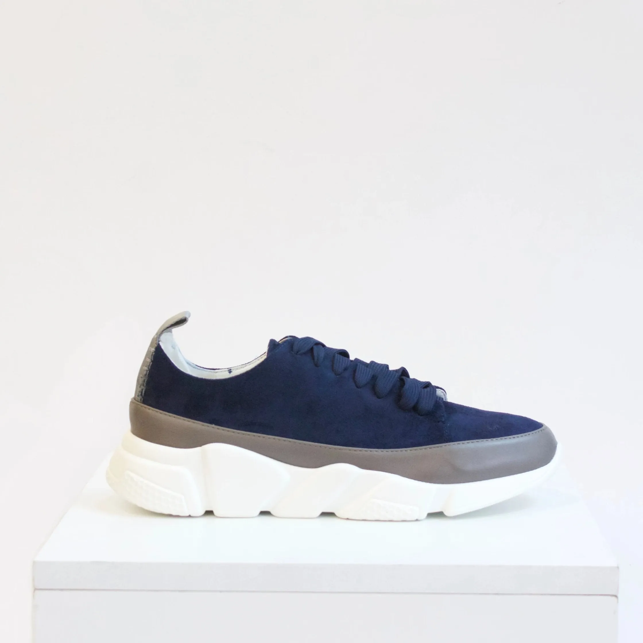 GIA Two-Tone Navy and Grey Sneaker