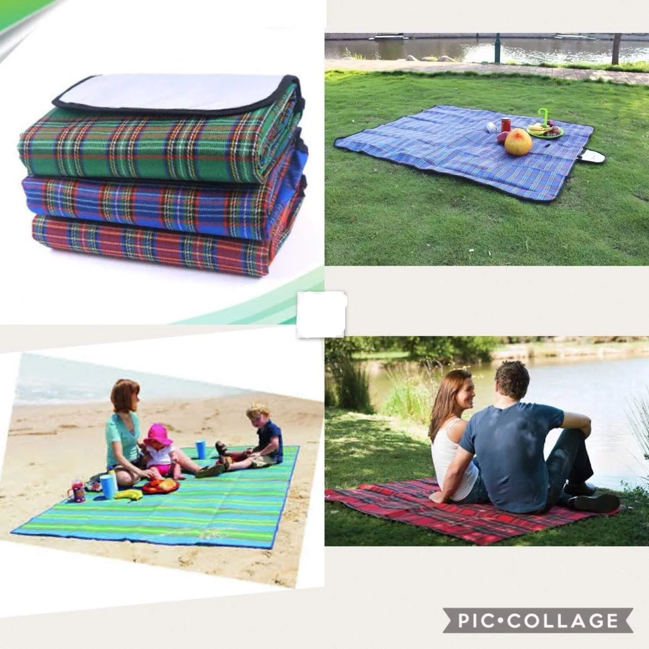 GION Outdoor Picnic Mat Rug Water Resistant Crawling Play Mattress Mat Carpet for Beach Camping, Yoga, Gym, Exercise Hiking Travel (1Pcs)