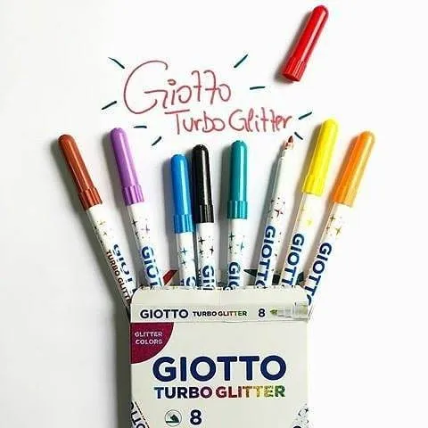 Giotto Turbo Glitter Color Marker Set Of 8 Pcs